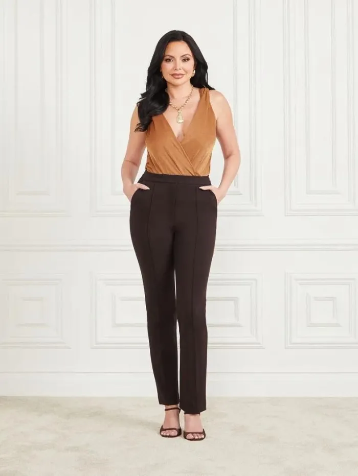 Marciano Copper VNeck Bodysuit Copper Women Tops And Sweaters Marciano Copper VNeck Bodysuit Copper Women Tops And Sweaters