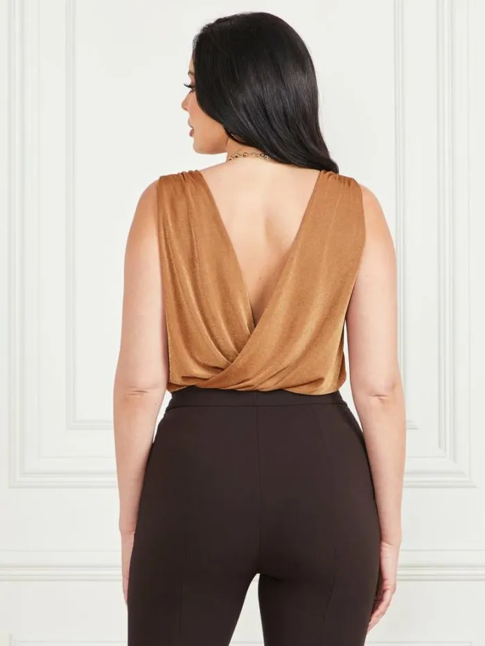 Marciano Copper VNeck Bodysuit Copper Women Tops And Sweaters Marciano Copper VNeck Bodysuit Copper Women Tops And Sweaters