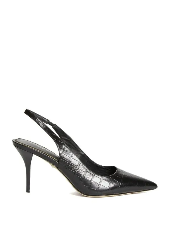 Marciano Juna Crocodile Sling Back Heel Black Women Shoes Marciano Juna Crocodile Sling Back Heel Black Women Shoes