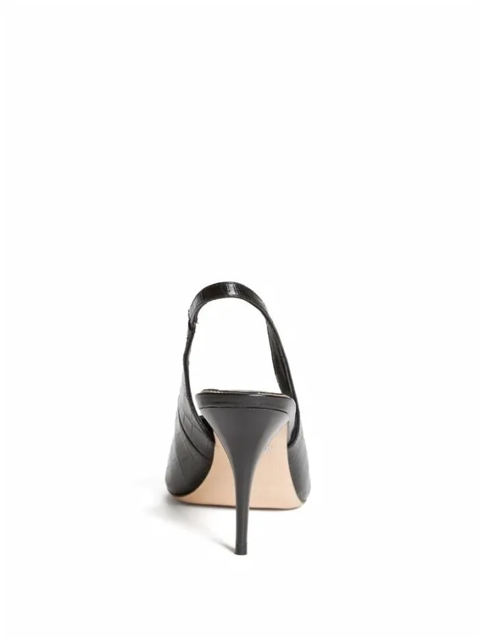 Marciano Juna Crocodile Sling Back Heel Black Women Shoes Marciano Juna Crocodile Sling Back Heel Black Women Shoes