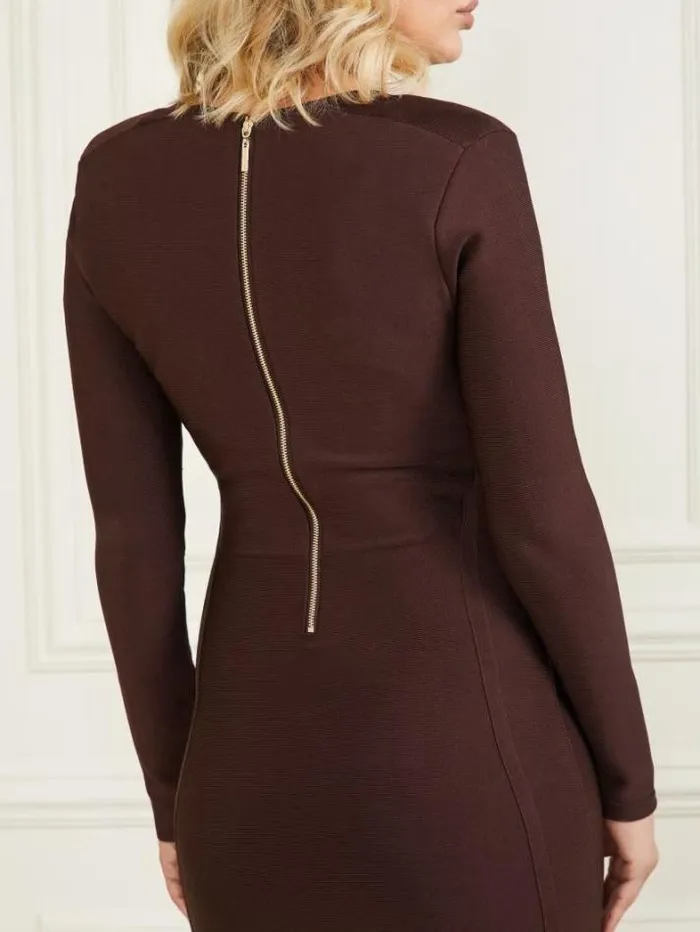 Marciano Kagan Bandage Dress Dark Bourbon Women Dresses
