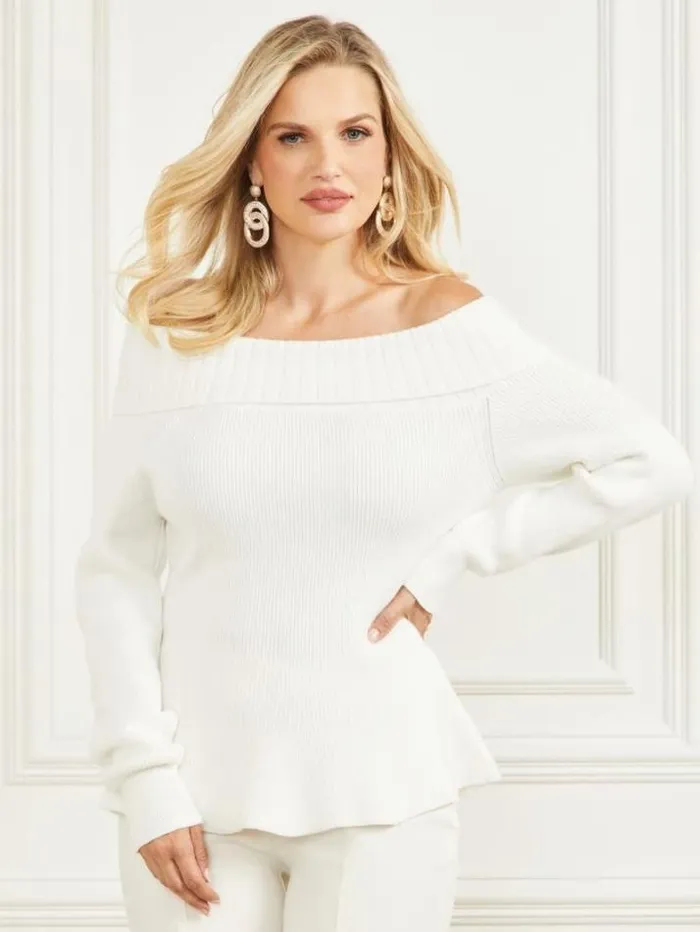 Marciano Marisol Sweater Top Pale Pearl Women Tops And Sweaters