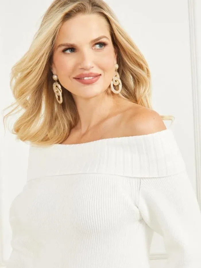 Marciano Marisol Sweater Top Pale Pearl Women Tops And Sweaters