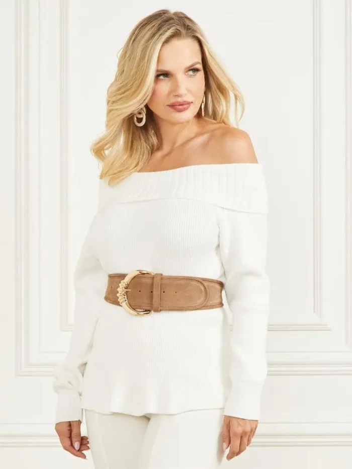 Marciano Marisol Sweater Top Pale Pearl Women Tops And Sweaters