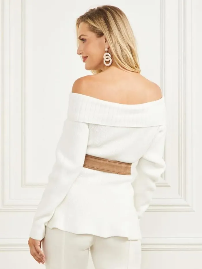 Marciano Marisol Sweater Top Pale Pearl Women Tops And Sweaters