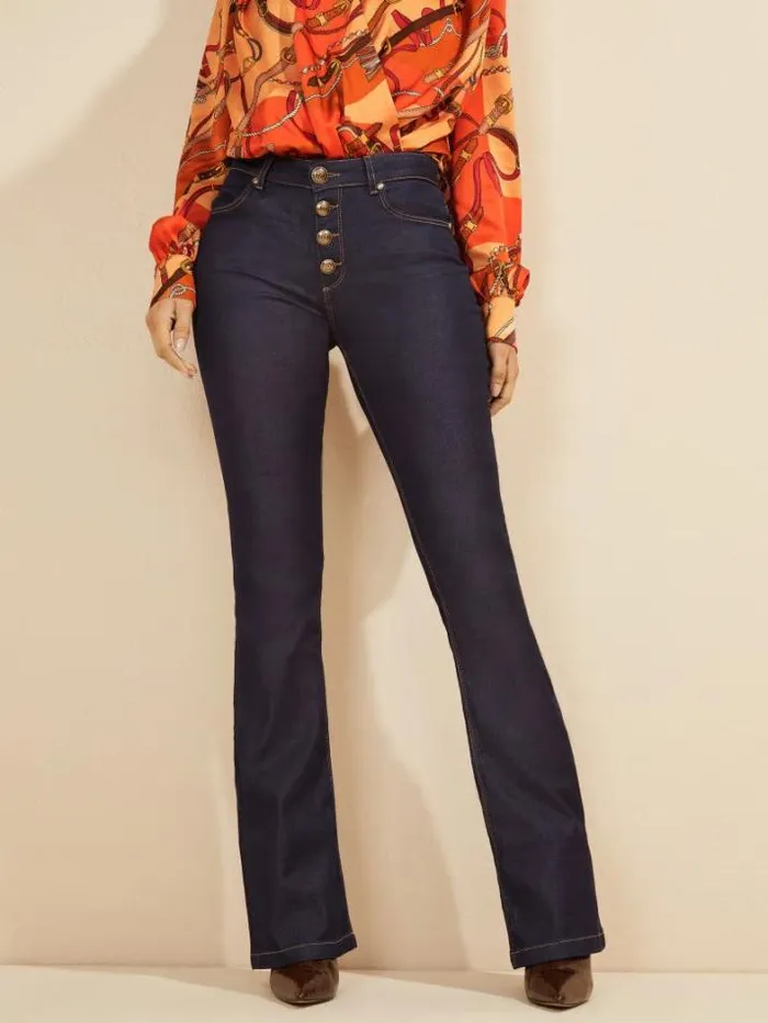Marciano Mini Flare Denim Pant Blue Rinse Wash Women Bottoms