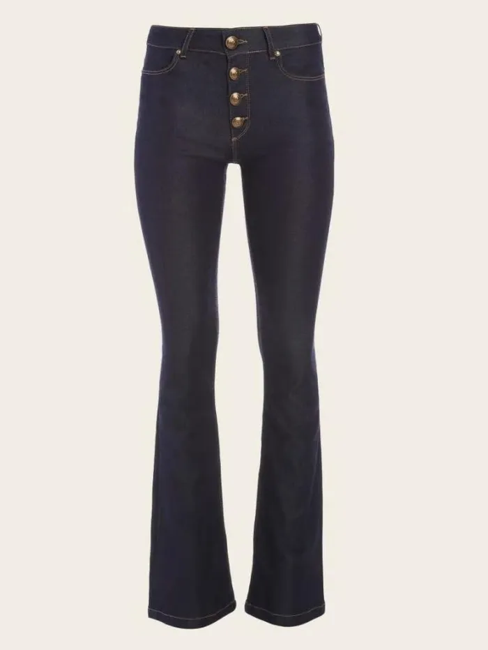 Marciano Mini Flare Denim Pant Blue Rinse Wash Women Bottoms Marciano Mini Flare Denim Pant Blue Rinse Wash Women Bottoms