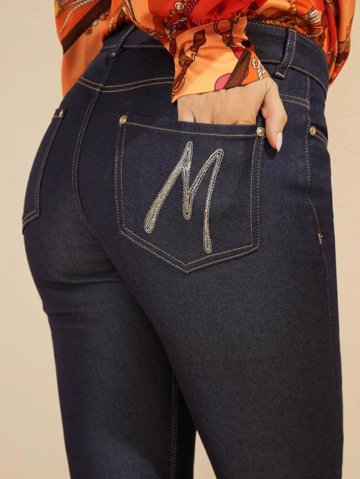 Marciano Mini Flare Denim Pant Blue Rinse Wash Women Bottoms Marciano Mini Flare Denim Pant Blue Rinse Wash Women Bottoms