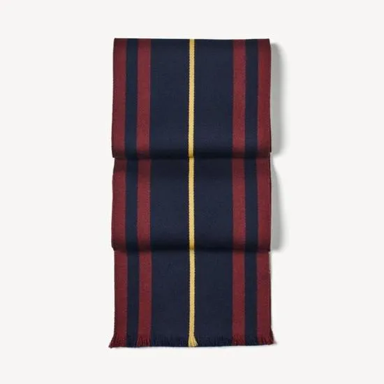 Men039s Striped Merino Wool Scarf Navy and Burgundy With Yellow Stripe Men Aspinal Of London Gloves and Scarves Men039s Striped Merino Wool Scarf Navy and Burgundy With Yellow Stripe Men Aspinal Of London Gloves and Scarves
