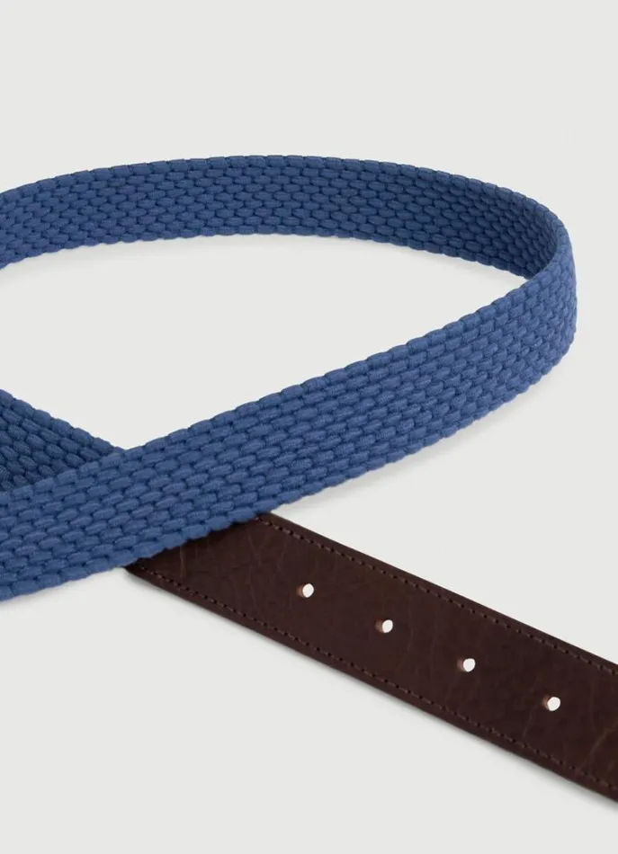 Men Belts Hackett London Braided Belt Mid Chambray