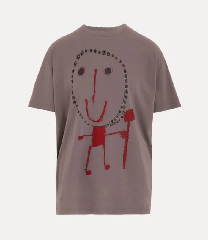Men Beth Print Oversized Tshirt Brown Vivienne Westwood TShirts And Polos