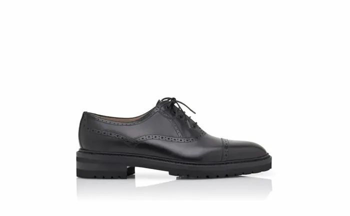 Men Black Calf Leather Lace Up Shoes Manolo Blahnik LaceUps