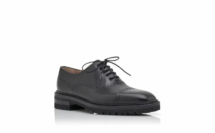 Men Black Calf Leather Lace Up Shoes Manolo Blahnik LaceUps