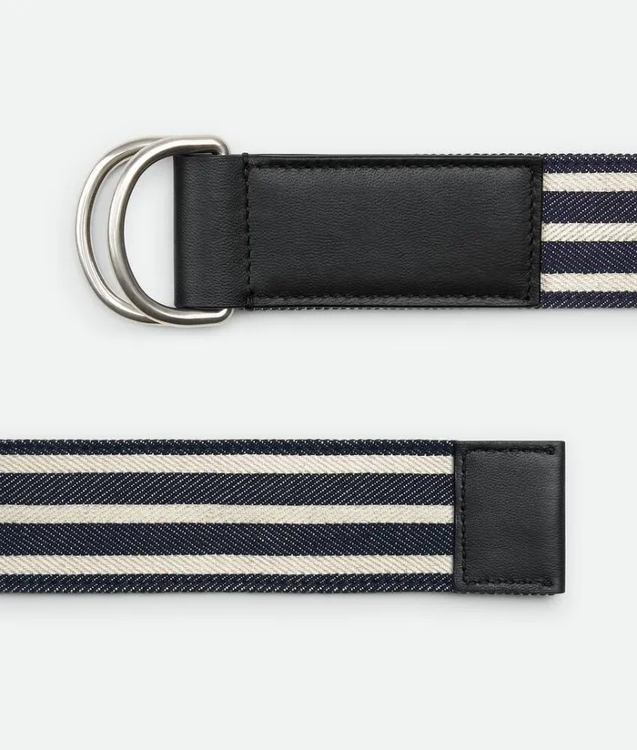 Men Bottega Veneta Belts Webbing Nastro Belt Navywhitespace