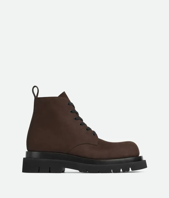 Men Bottega Veneta Boots Lug LaceUp Ankle Boot Coffee