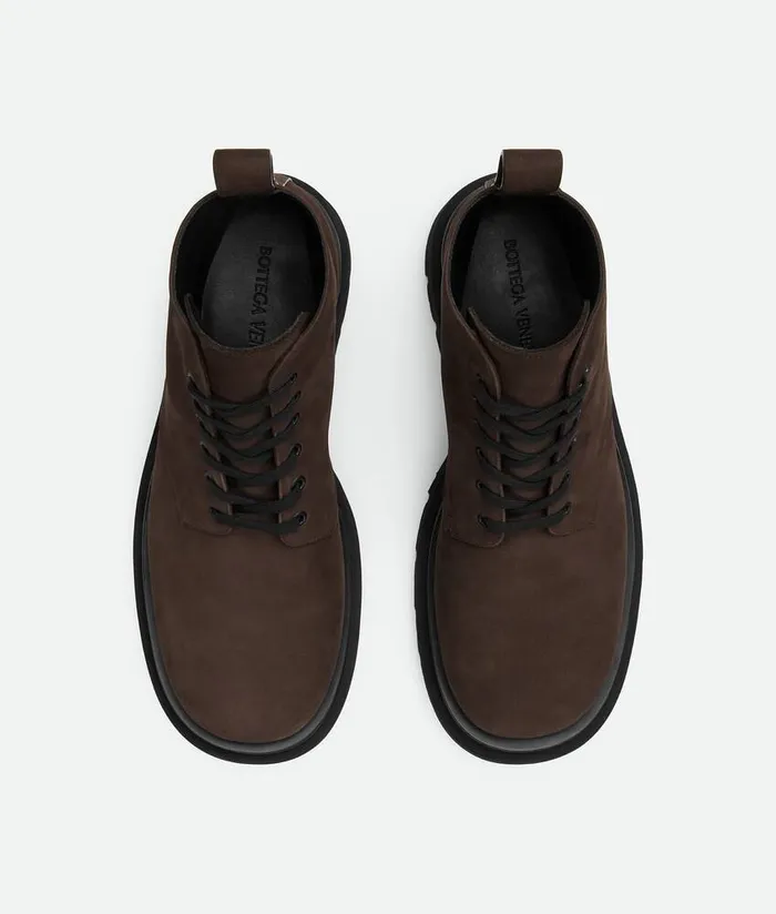 Men Bottega Veneta Boots Lug LaceUp Ankle Boot Coffee