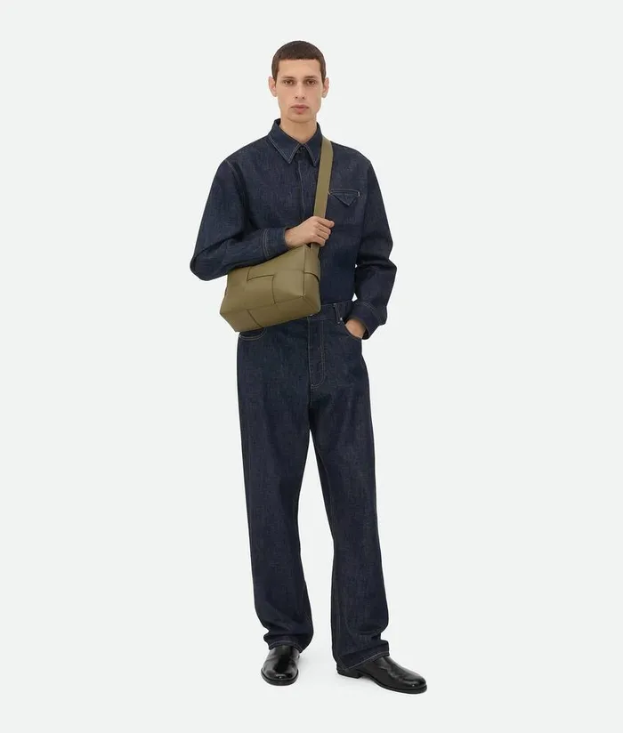 Men Bottega Veneta Crossbody Arco Camera Bag Algae