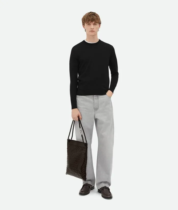 Men Bottega Veneta Crossbody Flat Andiamo Messenger Fondant