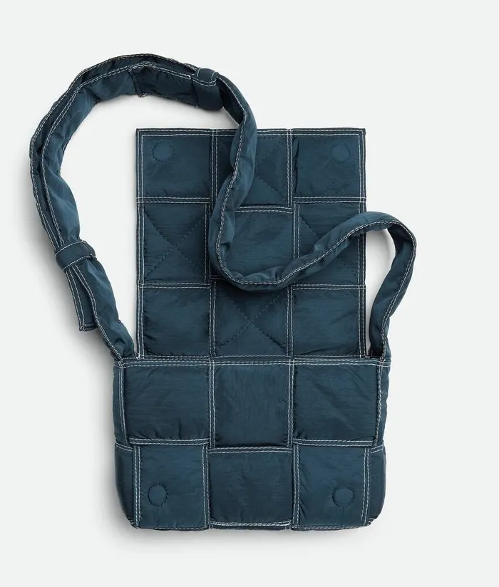 Men Bottega Veneta Crossbody Small Padded Tech Cassette Deep Bluewhite