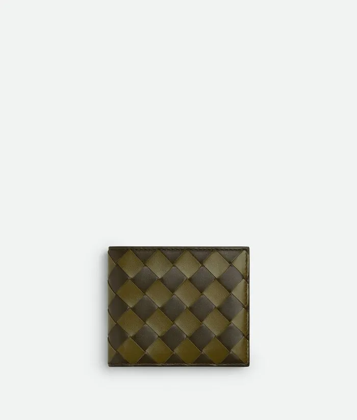 Men Bottega Veneta Small Wallets Intrecciato BiFold Wallet With Coin Purse Kakiolive Oil Men Bottega Veneta Small Wallets Intrecciato BiFold Wallet With Coin Purse Kakiolive Oil