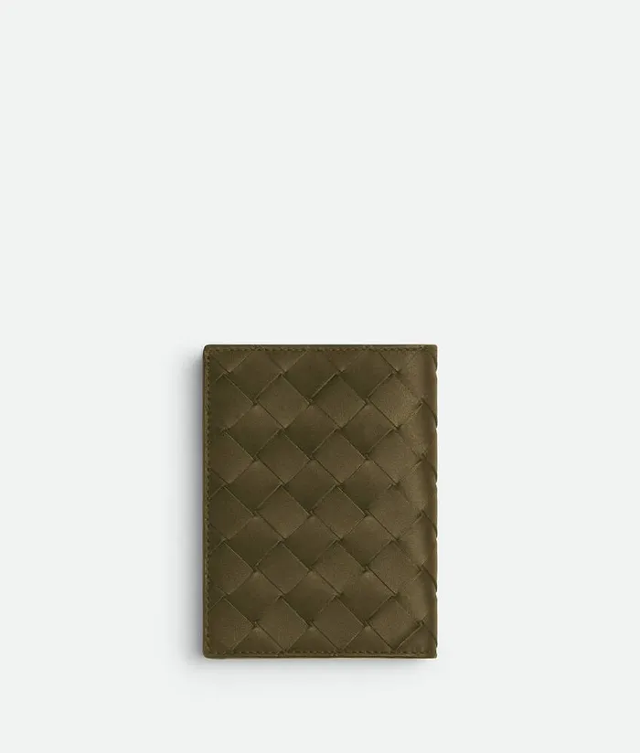 Men Bottega Veneta Small Wallets Intrecciato Flap Wallet Mud
