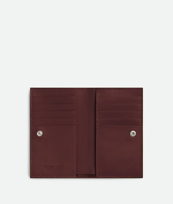 Men Bottega Veneta Small Wallets Intrecciato Medium BiFold With LZip Blackmadder Brown