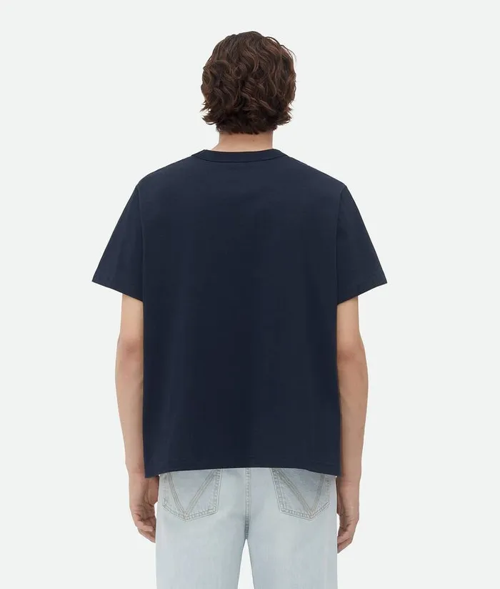 Men Bottega Veneta TShirts Soft Cotton Jersey Gingham TShirt Abyssmultistripes