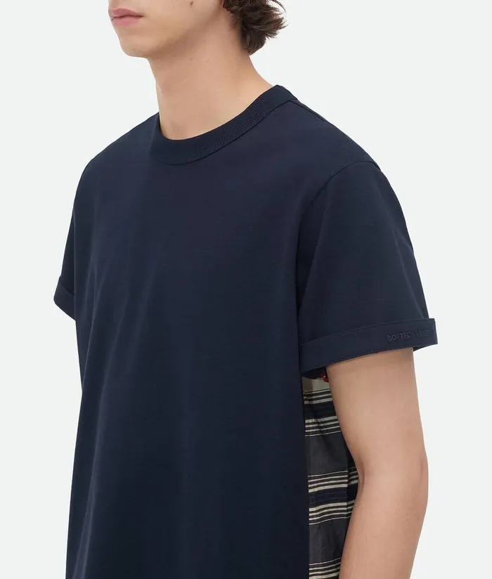 Men Bottega Veneta TShirts Soft Cotton Jersey Gingham TShirt Abyssmultistripes