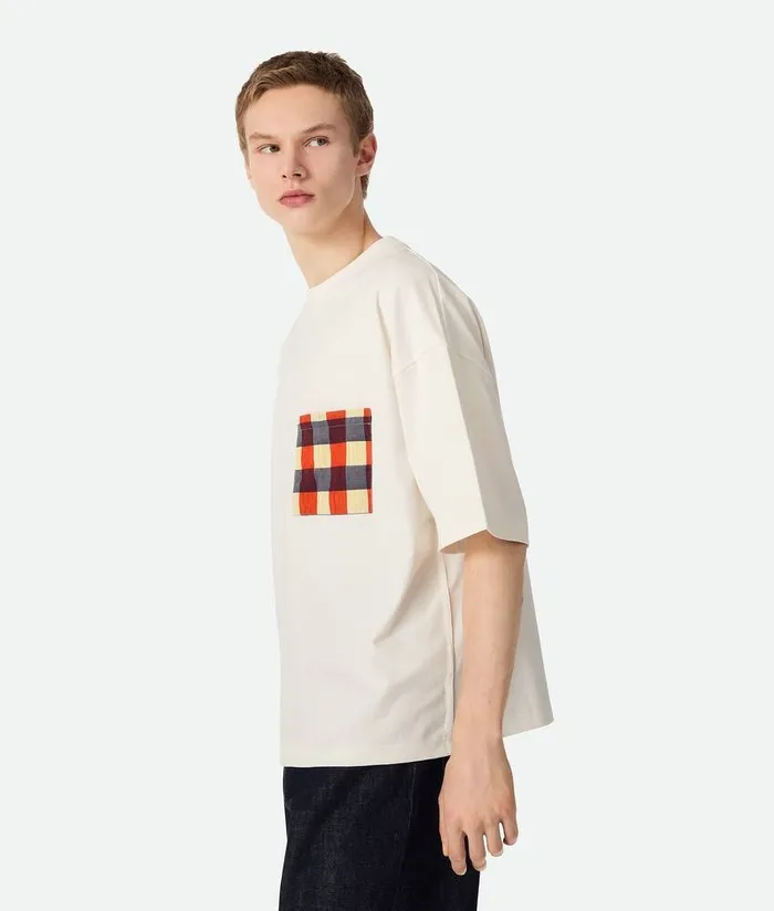Men Bottega Veneta TShirts Soft Cotton Jersey TShirt Chalk