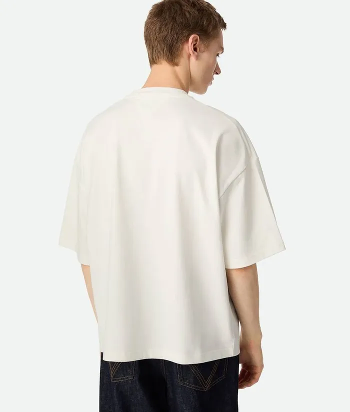 Men Bottega Veneta TShirts Soft Cotton Jersey TShirt Chalk