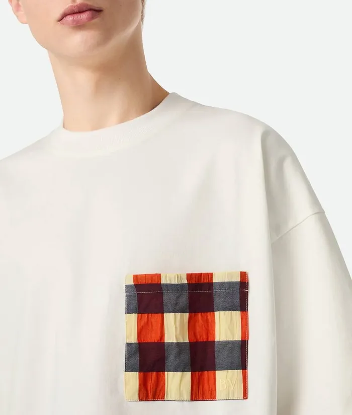 Men Bottega Veneta TShirts Soft Cotton Jersey TShirt Chalk