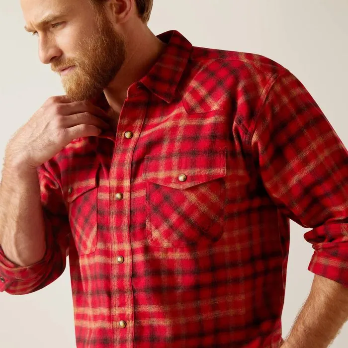 Men Button Down Shirts Ariat Heber Retro Fit Shirt Cranberry Crimson Men Button Down Shirts Ariat Heber Retro Fit Shirt Cranberry Crimson