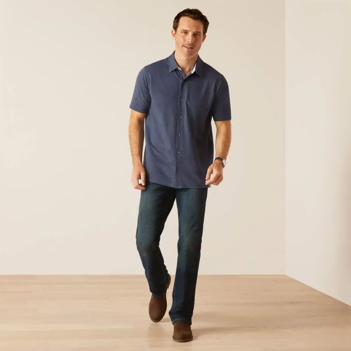 Men Button Down Shirts Ariat Ingleside Shirt Navy Heather Men Button Down Shirts Ariat Ingleside Shirt Navy Heather