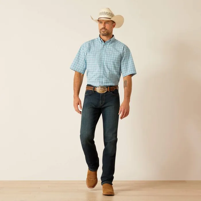 Men Button Down Shirts Ariat Pro Series Erin Classic Fit Shirt Blue Heaven