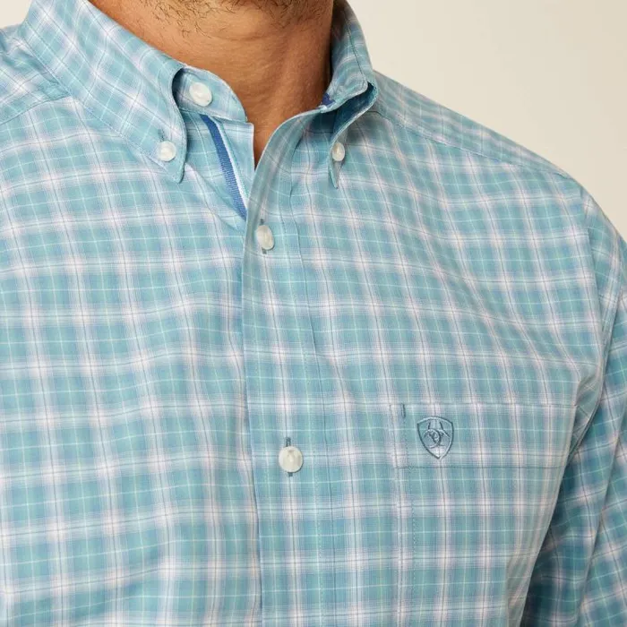 Men Button Down Shirts Ariat Pro Series Erin Classic Fit Shirt Blue Heaven