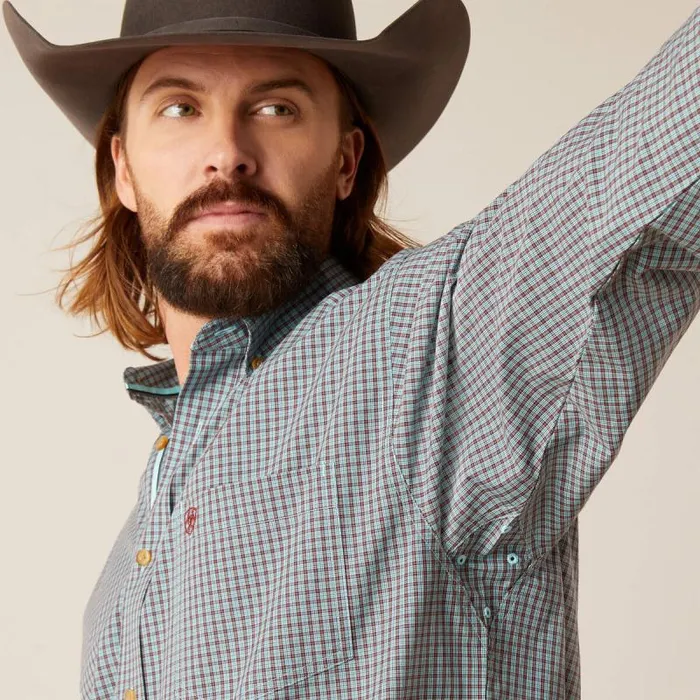Men Button Down Shirts Ariat Pro Series Nestor Classic Fit Shirt Angel Blue