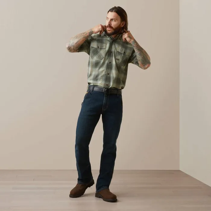 Men Button Down Shirts Ariat Rebar Made Tough DuraStretch Work Shirt Silt Green Plaid Men Button Down Shirts Ariat Rebar Made Tough DuraStretch Work Shirt Silt Green Plaid