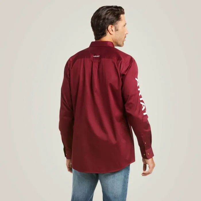 Men Button Down Shirts Ariat Team Logo Twill Fitted Shirt Burgundywhite Men Button Down Shirts Ariat Team Logo Twill Fitted Shirt Burgundywhite