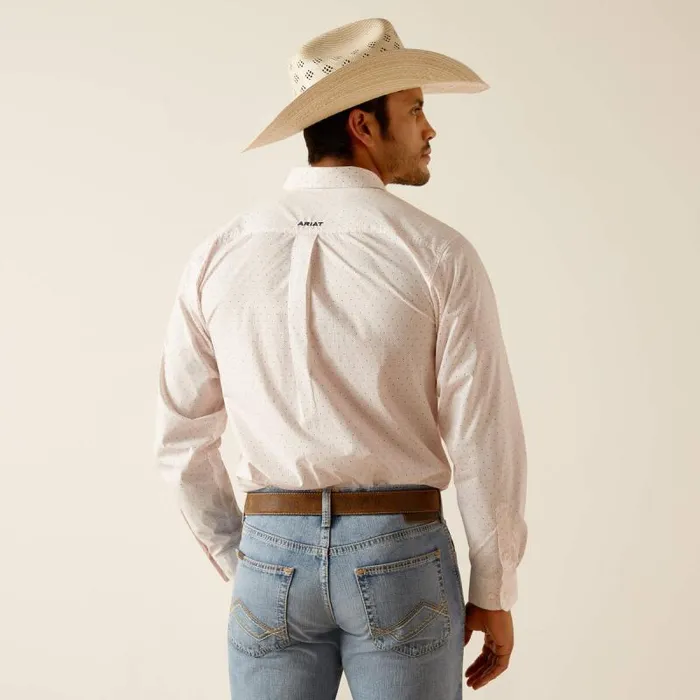 Men Button Down Shirts Ariat Thor Fitted Shirt White Men Button Down Shirts Ariat Thor Fitted Shirt White