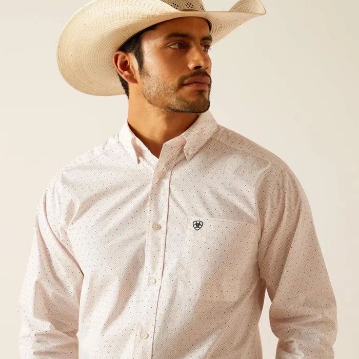 Men Button Down Shirts Ariat Thor Fitted Shirt White Men Button Down Shirts Ariat Thor Fitted Shirt White