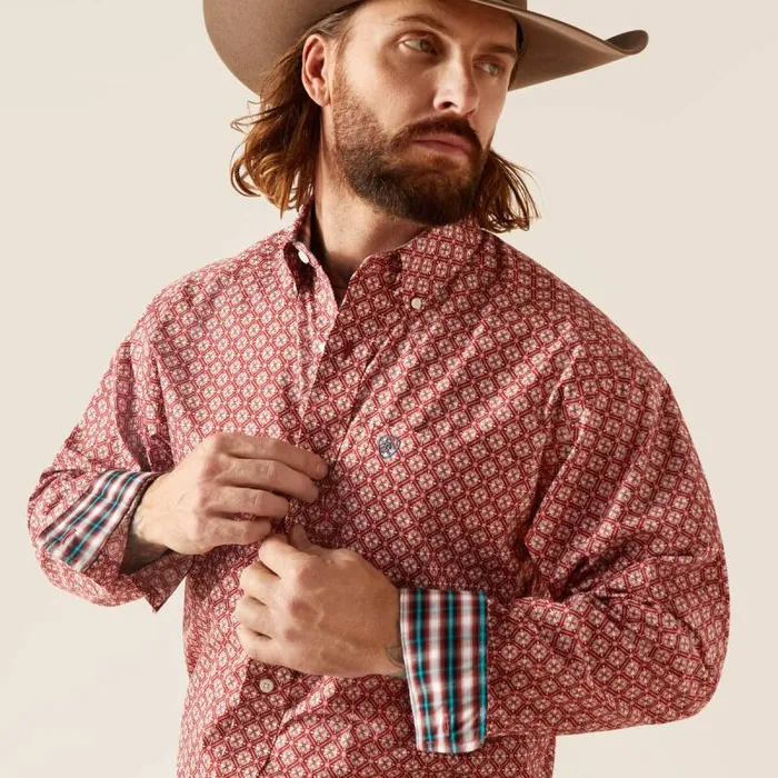 Men Button Down Shirts Ariat Wrinkle Free Gideon Classic Fit Shirt Gardenia Men Button Down Shirts Ariat Wrinkle Free Gideon Classic Fit Shirt Gardenia