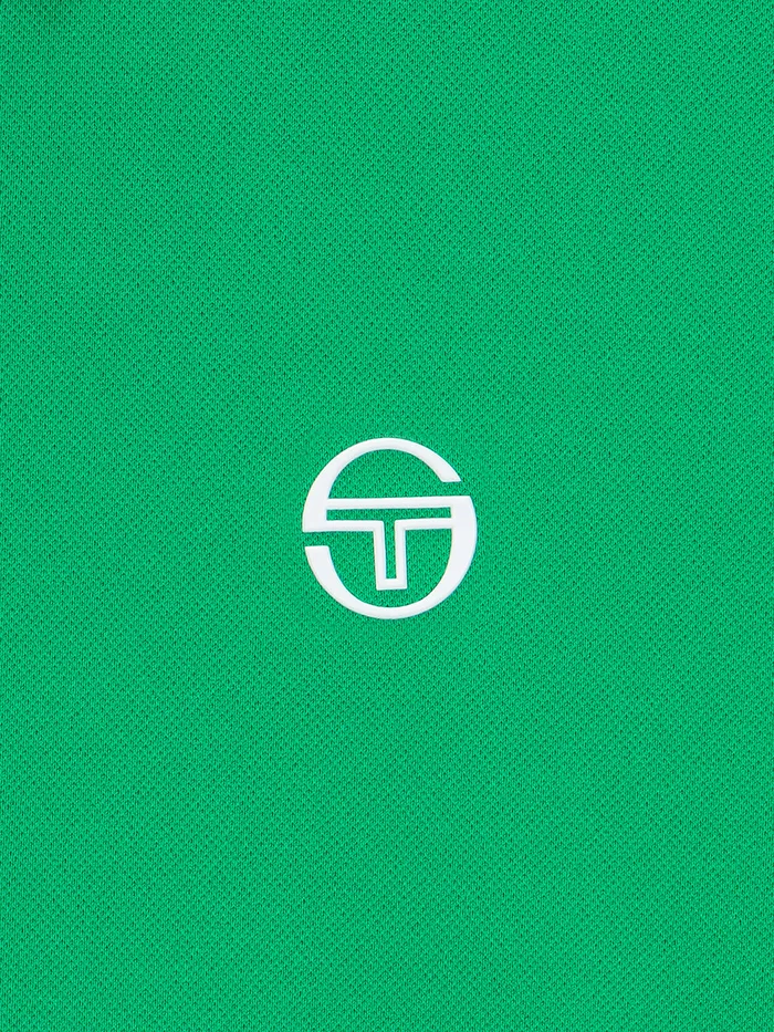 Men Court Styles Sergio Tacchini Flag HalfZip Polo Shirt Green
