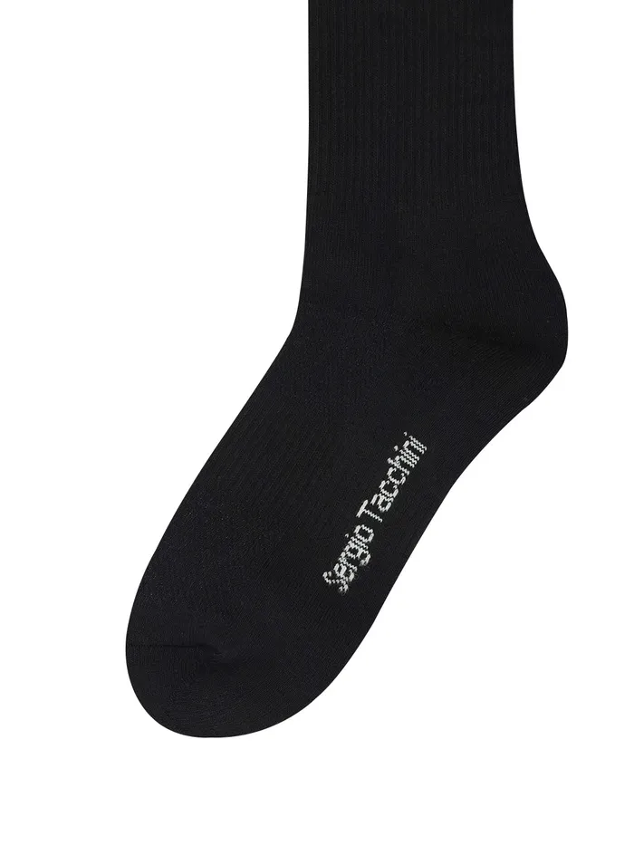 Men Court Styles Sergio Tacchini Flag High Socks Black Black