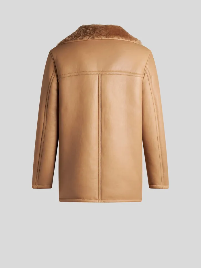Men Etro Coats And Outerwear Shearling Coat Light Brown Men Etro Coats And Outerwear Shearling Coat Light Brown