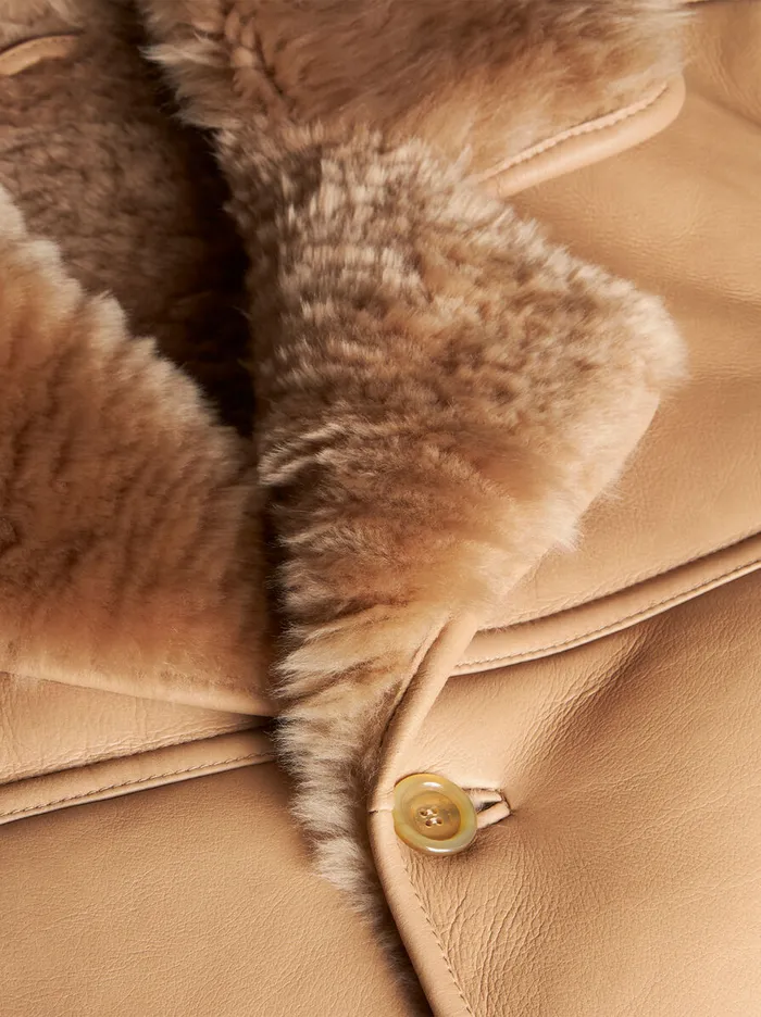 Men Etro Coats And Outerwear Shearling Coat Light Brown Men Etro Coats And Outerwear Shearling Coat Light Brown
