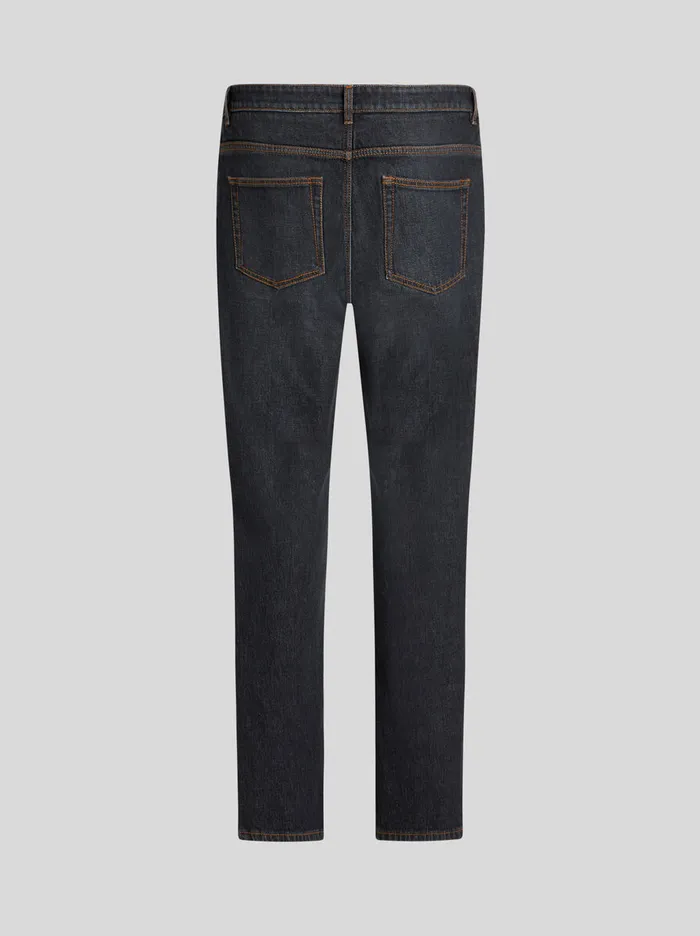 Men Etro Denim FivePocket Jeans Black