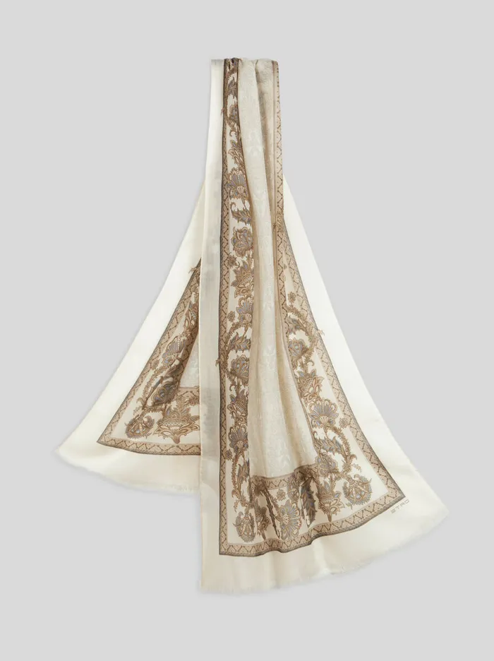 Men Etro Scarves Cashmere Scarf Beige