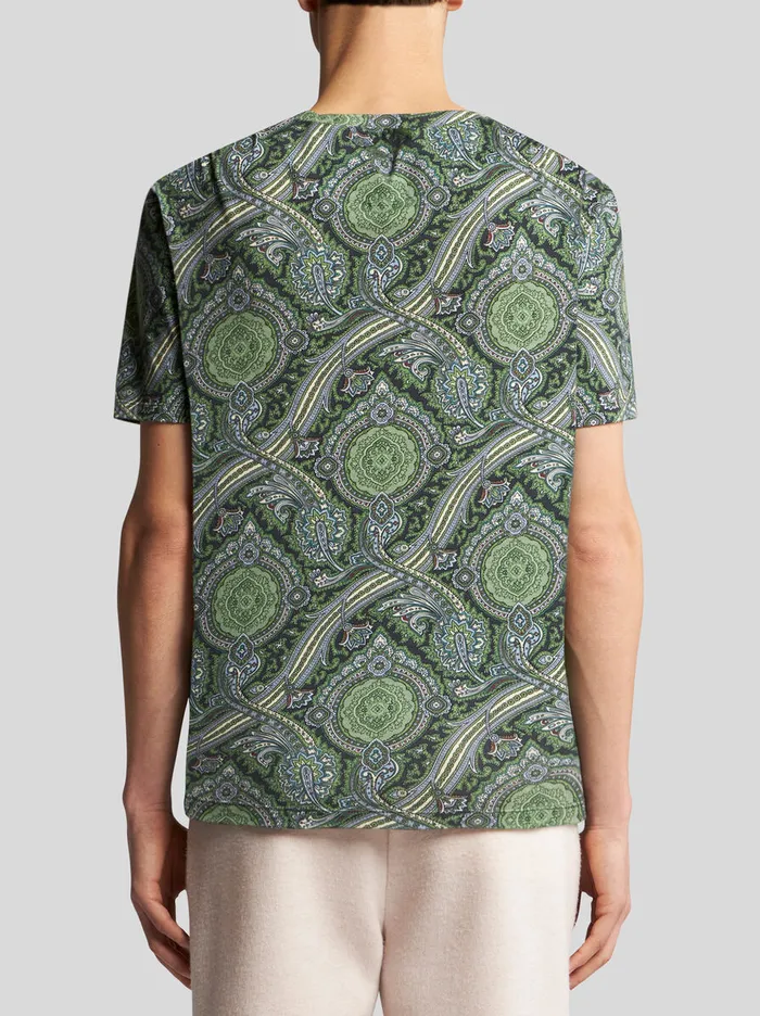 Men Etro TShirt And Sweatshirts Printed Cotton TShirt Green Men Etro TShirt And Sweatshirts Printed Cotton TShirt Green