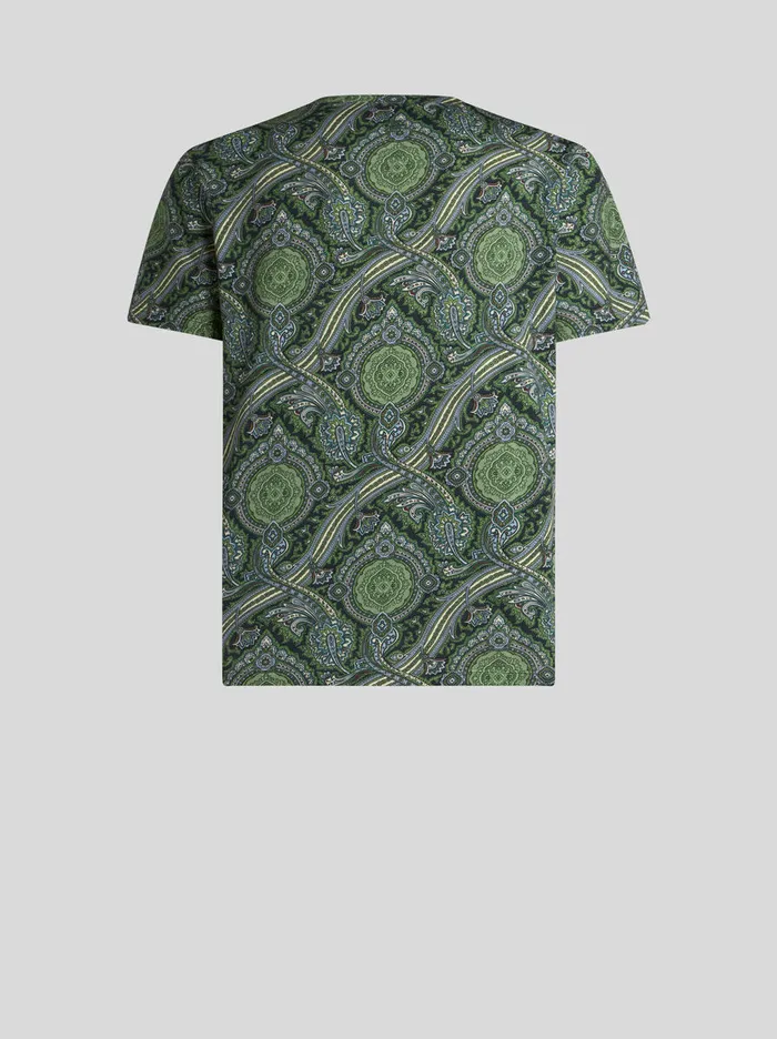 Men Etro TShirt And Sweatshirts Printed Cotton TShirt Green Men Etro TShirt And Sweatshirts Printed Cotton TShirt Green