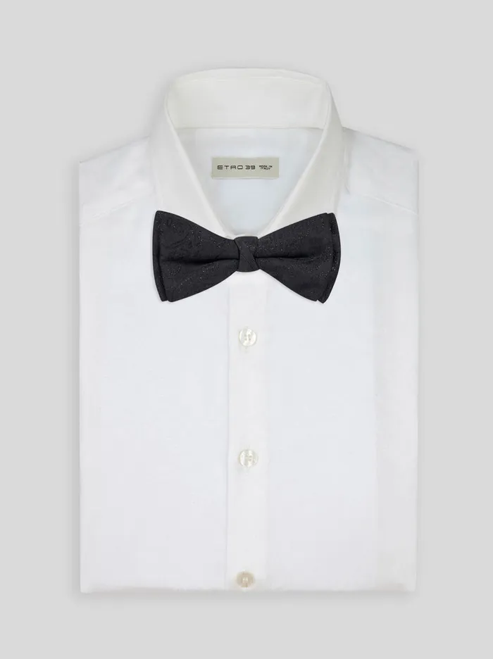 Men Etro Ties And Pocket Squares Jacquard Bow Tie Black Men Etro Ties And Pocket Squares Jacquard Bow Tie Black